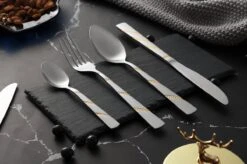 Swiss Pro+ Bestekset In Koffer-72 Delig-12 Persoons-Zwitsers Kwaliteit-Complete Set-100% Roestvrijstaal-Modern Gold -Servies Serie Winkel 1200x799 94