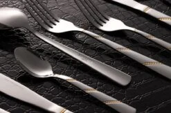 Swiss Pro+ Bestekset In Koffer-72 Delig-12 Persoons-Zwitsers Kwaliteit-Complete Set-100% Roestvrijstaal-Modern Gold -Servies Serie Winkel 1200x799 96