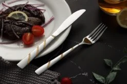 Swiss Pro+ Bestekset In Koffer-72 Delig-12 Persoons-Zwitsers Kwaliteit-Complete Set-100% Roestvrijstaal-Modern Gold -Servies Serie Winkel 1200x799 99