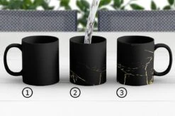 Magische Mok - Foto Op Warmte Mokken - Koffiemok - Marmer - Zwart - Goud - Luxe - Magic Mok - Beker - 350 ML - Theemok -Servies Serie Winkel 1200x800 62
