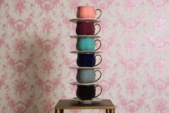 Clayre & Eef Kop En Schotel Set Van 6 250 Ml Meerkleurig Porselein Rond Bloemen Servies Cadeau Voor Haar Cappuccino -Servies Serie Winkel 1200x800 80