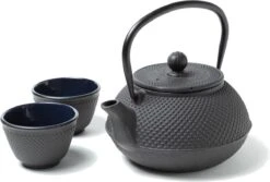 Tealøv THEE SET 800 ML GIETIJZER | COMPLETE SET IN GESCHENKDOOS | Gietijzeren Theepot Met Roestvrijstalen Zeef, Gietijzeren Theekopjes En Onderzetter | In Authentiek Japanse Stijl | Arare Zwart -Servies Serie Winkel 1200x812 1