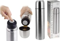 Excellent Houseware KOOPMAN Thermoskan Bullet 1 Liter RVS -Servies Serie Winkel 1200x814