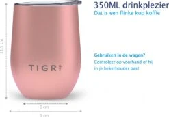 TIGR Cup - Drinkbeker - Thermosbeker - Koffie En Thee - 350ml - Rosé Goud -Servies Serie Winkel 1200x833