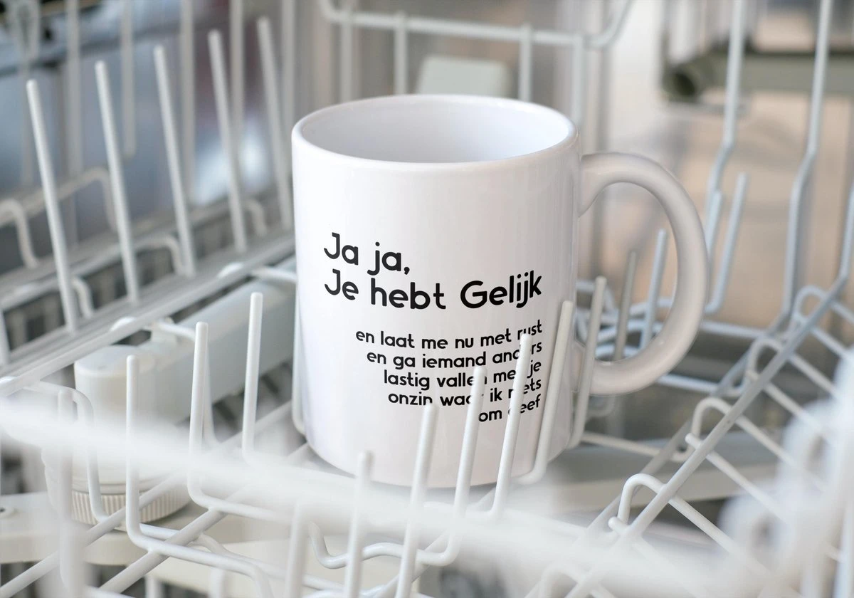 Grappige Mok Met Tekst: Jaja Je Hebt Gelijk | Grappige Cadeaus | Koffiemok | Koffiebeker | Theemok | Theebeker 2 Grappige Mok Met Tekst: Jaja Je Hebt Gelijk | Grappige Cadeaus | Koffiemok | Koffiebeker | Theemok | Theebeker - Afbeelding 2
