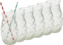 Merkloos Beker - Glas Ananas - 6 Stuks - Zomer - Cocktail -400ml -Servies Serie Winkel 1200x857