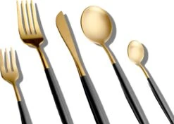 LuZana - Bestek Set Goud - 30-delig - Bestekset 6 Persoons - Goud/zwart - Bestek - Borden - Bestekset Zwart -Servies Serie Winkel 1200x859 1