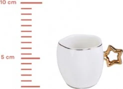 Karaca -Star- Set Van 6 Koffiekopset 80 Ml- Koffiekopjes Voor 6 Personen-Turkse Koffie-Moccakop-espressokop-12-delig, Witgoud, 6 Espressokopjes En 6 Schoteltjes, Mokkakopjes, Porselein, Koffieservies -Servies Serie Winkel 1200x867 3