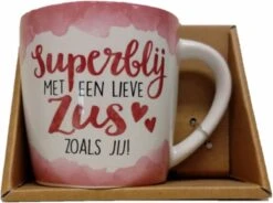 Enjoy Mok - Superblij Met Een Lieve Zus Zoals Jij - Met Binnentekst -Servies Serie Winkel 1200x892 1