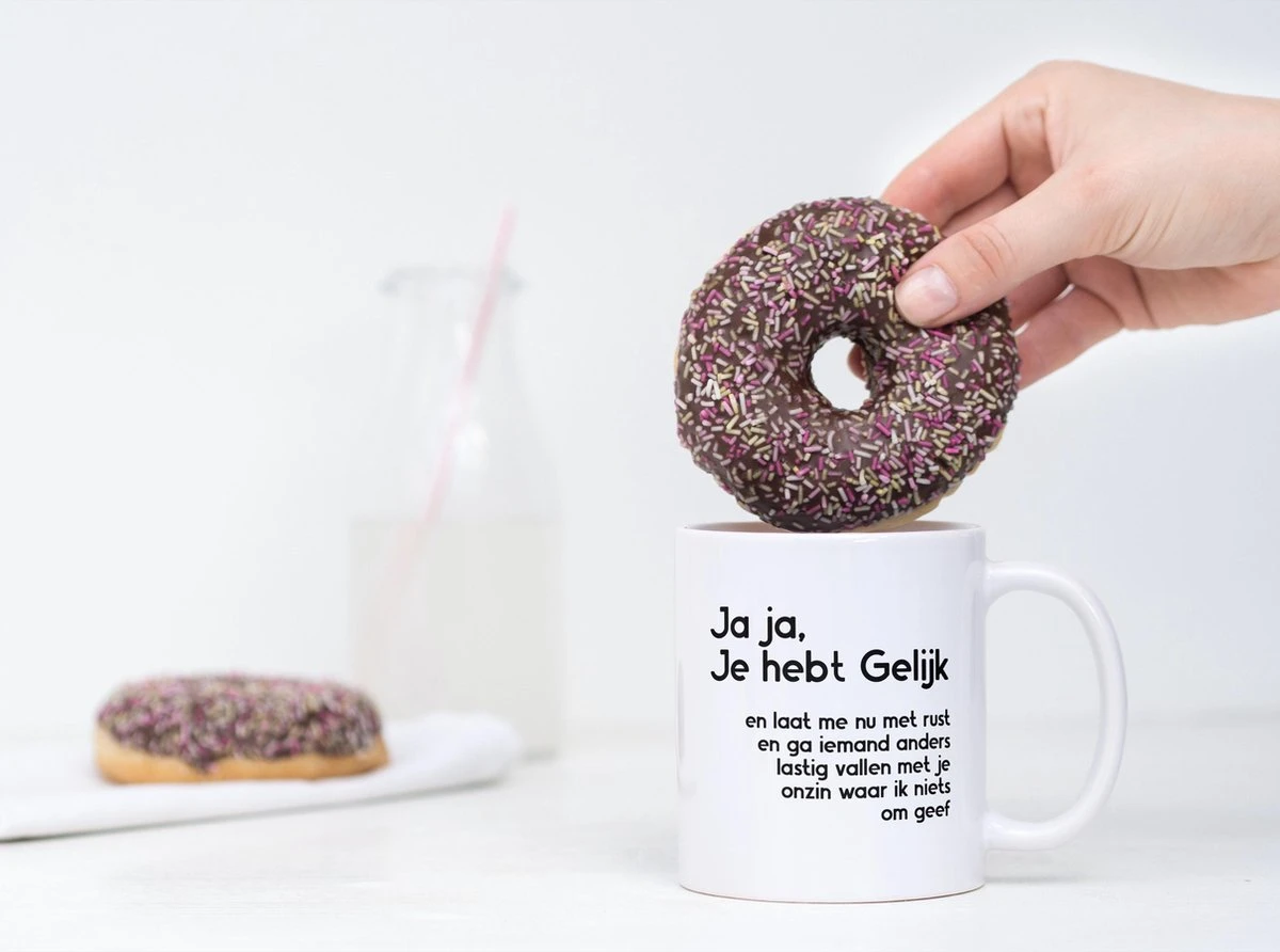 Grappige Mok Met Tekst: Jaja Je Hebt Gelijk | Grappige Cadeaus | Koffiemok | Koffiebeker | Theemok | Theebeker 4 Grappige Mok Met Tekst: Jaja Je Hebt Gelijk | Grappige Cadeaus | Koffiemok | Koffiebeker | Theemok | Theebeker - Afbeelding 4