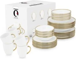 Vtwonen Serviesset - Wit/Goud - Porselein - 36-Delig 13 Vtwonen Serviesset - Wit/Goud - Porselein - 36-Delig -Servies Serie Winkel 1200x930 5