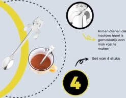 4 Theelepels Hangende Kat - Katten Koffielepel - RVS - Zilverkleurig -Servies Serie Winkel 1200x930 9