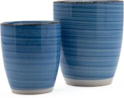 Koffiekopjes - Ocean Blue - Koffiebeker - Unieke Kleuren - Blauw - Set Van 12 Kopjes (ook Los Verkrijgbaar) - 160ML En 340ML - Porselein - Hip En Trendy -Servies Serie Winkel 1200x957