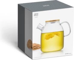 S091 Glazen Theepot Met Bamboedeksel - 1600 Ml - Samadoyo -Servies Serie Winkel 1200x968 5