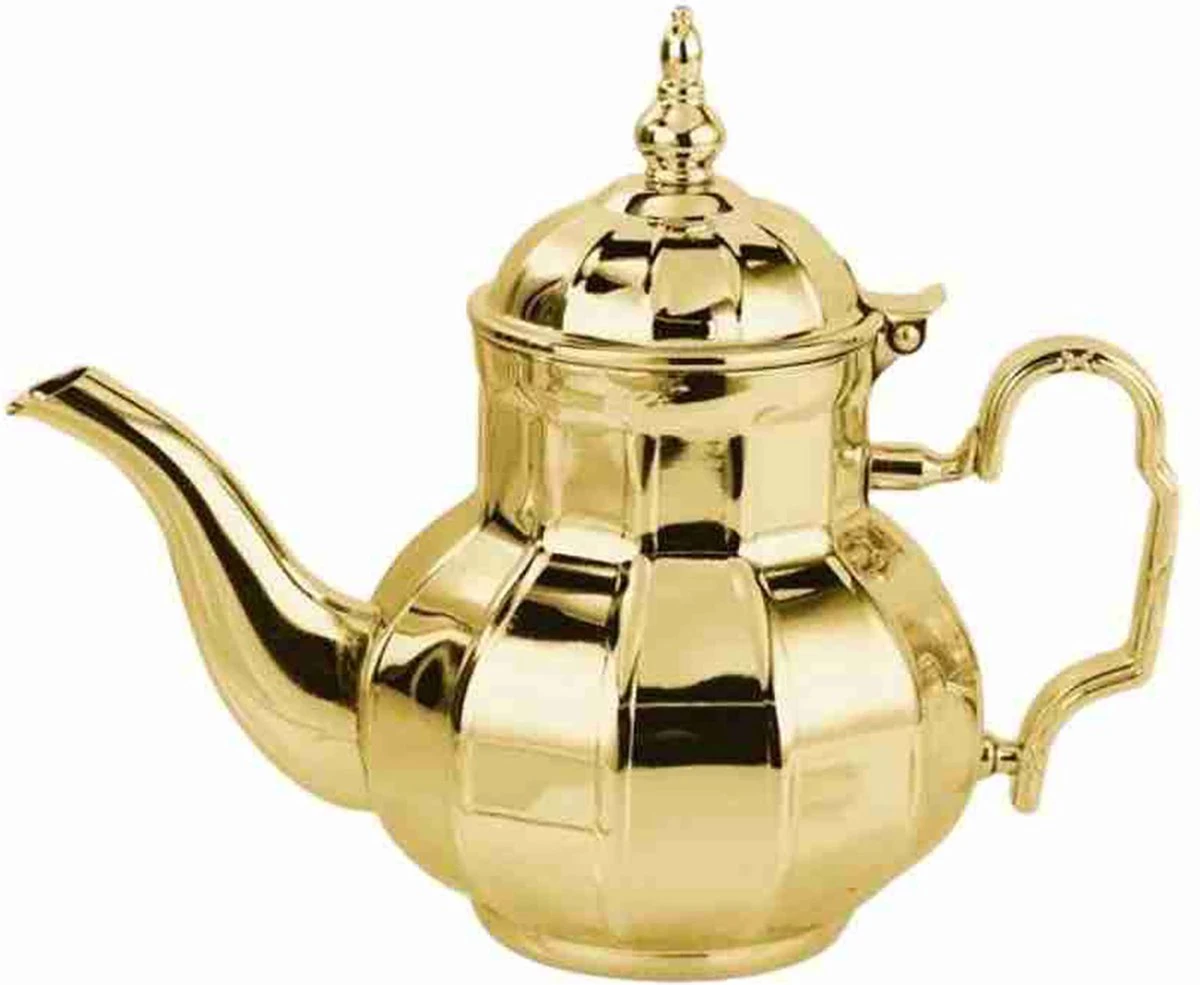 MONOO Theepot Goud Istanbul RVS - 1.6 Liter - Turkse & Marokkaanse Theepotten 1 MONOO Theepot Goud Istanbul RVS - 1.6 Liter - Turkse & Marokkaanse Theepotten