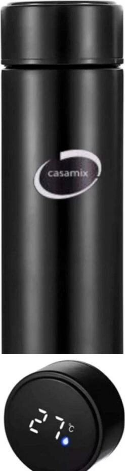 Merkloos Waterfles -Met Logo Casamix- Slimme Waterfles, Thermoskan (0,5L) Met LED Functie - Temperatuur Aflezen -Zwart - Thermosbeker - Isoleerfles - Thermoskan - Bidon Drinkfles - Koffiebeker - Drinkflessen - RVS - Smart Thermos -Servies Serie Winkel 320x1200 3