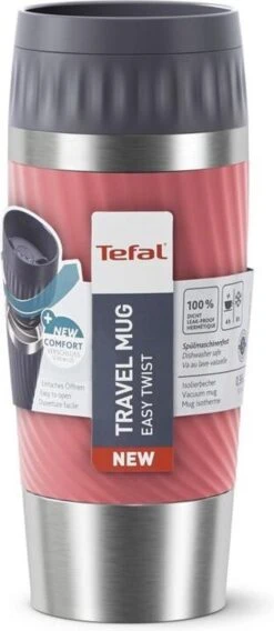 Tefal Travel Mug Easy Twist Thermobeker - Koraalrood - 0,36 Liter -Servies Serie Winkel 522x1200