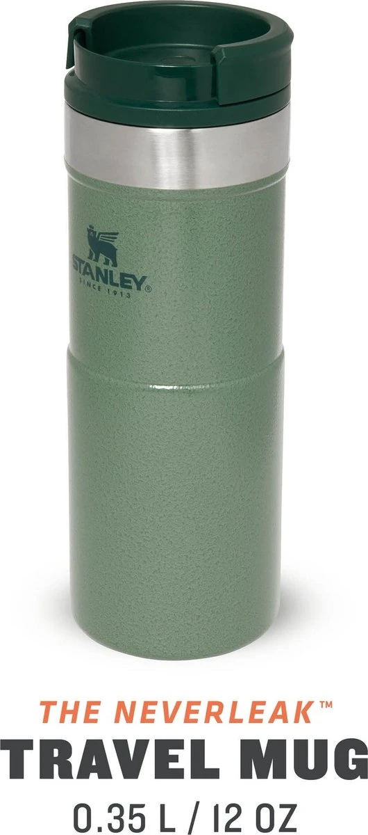 Stanley The NeverLeak™ Travel Mug 0,35L NEW - Thermosfles - Hammertone Green 2 Stanley The NeverLeak™ Travel Mug 0,35L NEW - Thermosfles - Hammertone Green - Afbeelding 2