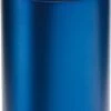 Merkloos Thermosbeker/warmhoudbeker Metallic Blauw 290 Ml - Thermo Koffie/thee Isoleerbekers Dubbelwandig Met Schroefdop