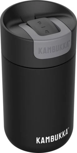 Kambukka Olympus Thermosbeker 300 Ml - Makkelijk Reinigen - Lekvrije Koffiebeker - RVS - Jet Black