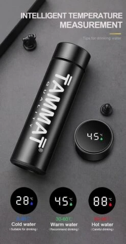 Slimme Thermosfles Met LCD Temperatuur Display - Curver Isolatiefles 0,5 Liter - Dubbelwandige Thermosfles - Thermosbeker - Isoleerfles - Thermoskan - Travel Mug - Bidon Drinkfles - Koffiebeker - Drinkflessen - RVS - Smart Thermos - Metaal -Servies Serie Winkel 620x1200