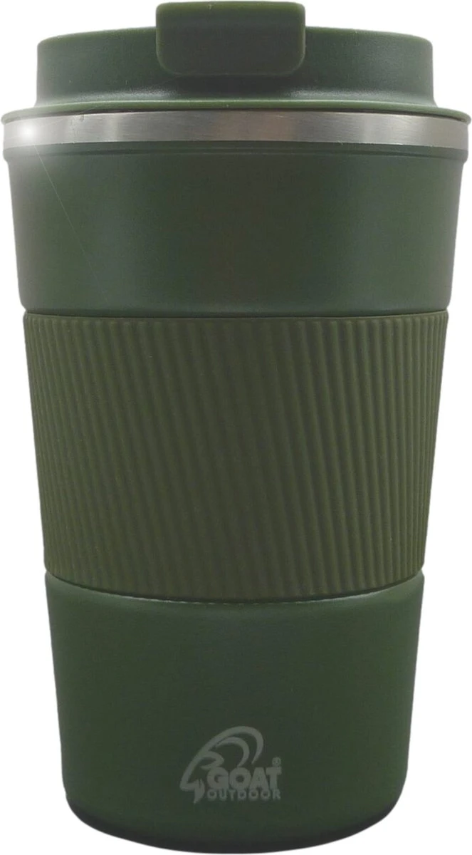 GOAT Outdoor RVS Koffiebeker To Go - Thermosbeker - Theebeker - Reisbeker - Lekvrij - 380ml - Groen 1 GOAT Outdoor RVS Koffiebeker To Go - Thermosbeker - Theebeker - Reisbeker - Lekvrij - 380ml - Groen