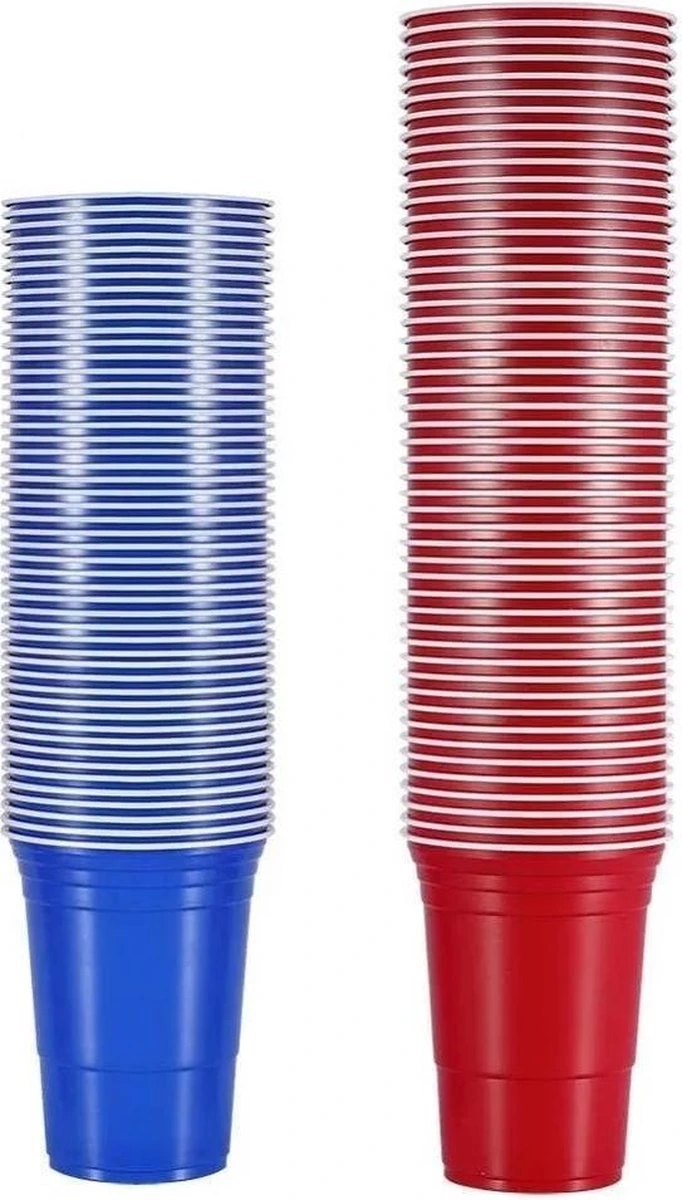 Merkloos Beerpong - 50 Stuk(s) Blue Cups & Red Cups Inc. 3 Ballen - Beerpong Drankspel - Plastic Bekers 3 Merkloos Beerpong - 50 Stuk(s) Blue Cups & Red Cups Inc. 3 Ballen - Beerpong Drankspel - Plastic Bekers - Afbeelding 3