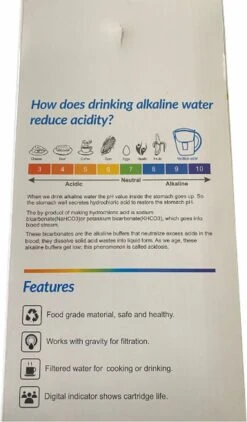 Alkaline WaterFilterkan - AlkaKan Voor Alkalisch/ Basisch Water | Met GRATIS PH-testpapier -Servies Serie Winkel 703x1200