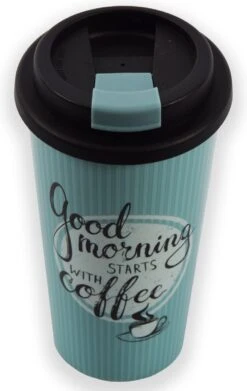 Travel Mug - 450 Ml - Koffiebeker To Go - Mok Koffie Of Thee - Reisbeker, Koffiebeker - Coffee To Go Beker - CRUISING TRAVEL MUG - To-Go Beker GOODMORNING Kleine Formaat -Servies Serie Winkel 758x1200