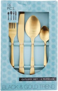 Merkloos Bestekset 16-delig - Goud - Goudkleur - 4x Messen, Vorken, Lepels En Dessertlepels - Roestvrij Staal 5 Merkloos Bestekset 16-delig - Goud - Goudkleur - 4x Messen, Vorken, Lepels En Dessertlepels - Roestvrij Staal -Servies Serie Winkel 771x1200 2