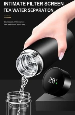 Slimme Thermosfles Met LCD Temperatuur Display - Curver Isolatiefles 0,5 Liter - Dubbelwandige Thermosfles - Thermosbeker - Isoleerfles - Thermoskan - Travel Mug - Bidon Drinkfles - Koffiebeker - Drinkflessen - RVS - Smart Thermos - Metaal -Servies Serie Winkel 784x1200