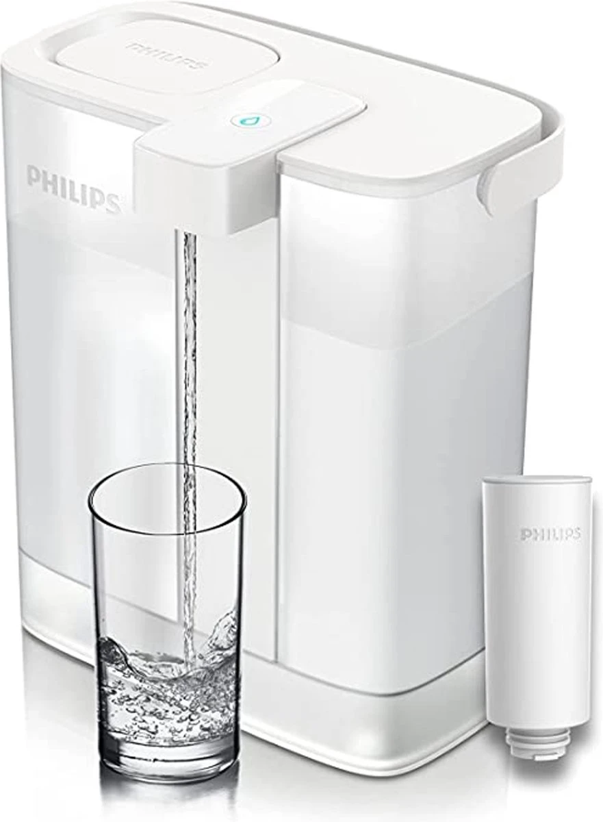 Philips Water Instant Water Filter - 3 L Inhoud, 1 L/min Snelle Doorstroming, Oplaadbaar Via USB-C 1 Philips Water Instant Water Filter - 3 L Inhoud, 1 L/min Snelle Doorstroming, Oplaadbaar Via USB-C