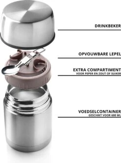 MacGyver Voedselcontainer 600ML - Thermoskan Rvs - Onbreekbaar - 16cm -Servies Serie Winkel 894x1200