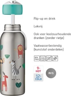 Mepal – Isoleerfles Flip-up Campus – Unicorn – Waterfles Met Rietje – Houdt Je Drankje Tot 9 Uur Warm En 12 Uur Koud – Drinkfles Voor Kinderen – Thermosfles -Servies Serie Winkel 896x1200